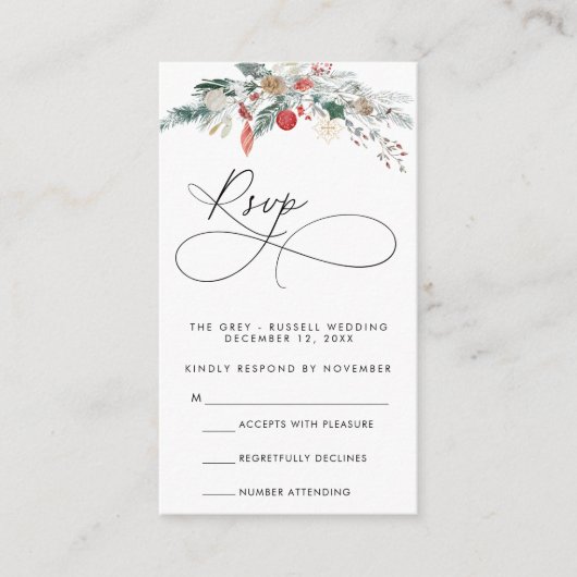 Moderne Script RSVP Kaart (Voorkant)
