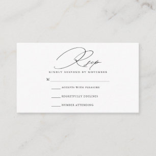Moderne Script RSVP Kaart