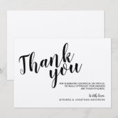 Moderne Script Rustiek Kraftpapier Trouw Dankjewel Kaart (Voorkant / Achterkant)