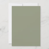 Moderne Script Sage Groene Formele Trouwdag Kaart (Achterkant)