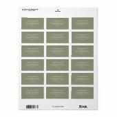 Moderne Script Sage Groene Monogram Huwelijk Etiket (Full Sheet)