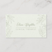 Moderne Script Sage Groene Therapeut Visitekaartje (Voorkant)