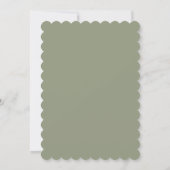 Moderne Script Sage Groene Trouwfoto Save The Date (Achterkant)