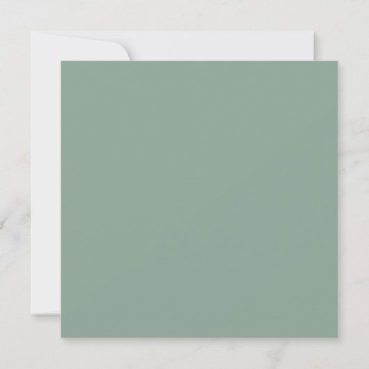 Moderne script sage groene typografie trouwkaart s (Achterkant)