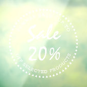 Moderne Script Sale Storefront Rond Wit Zakelijk Raamsticker (Vel 3)