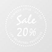 Moderne Script Sale Storefront Rond Wit Zakelijk Raamsticker (Vel)