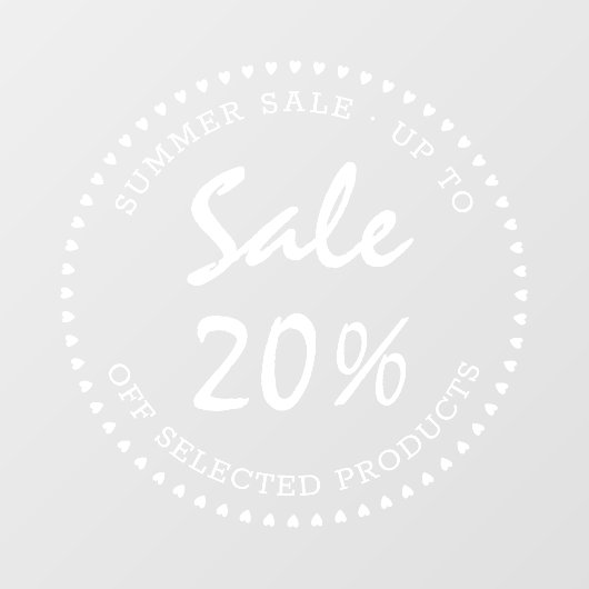 Moderne Script Sale Storefront Rond Wit Zakelijk Raamsticker (Vel)