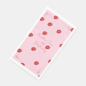 Moderne Script Sassy Roze Strik Verjaardags Welkom Servet (Hoek)