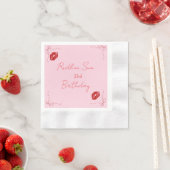 Moderne Script Sassy Roze Strik Verjaardags Welkom Servet (Insitu)