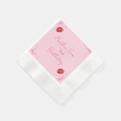 Moderne Script Sassy Roze Strik Verjaardags Welkom Servet (Hoek)