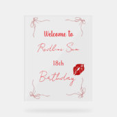 Moderne Script Sassy Verjaardags Welkom Acryl Bord (Voorkant)
