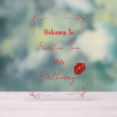 Moderne Script Sassy Verjaardags Welkom Acryl Bord (Neutraal)