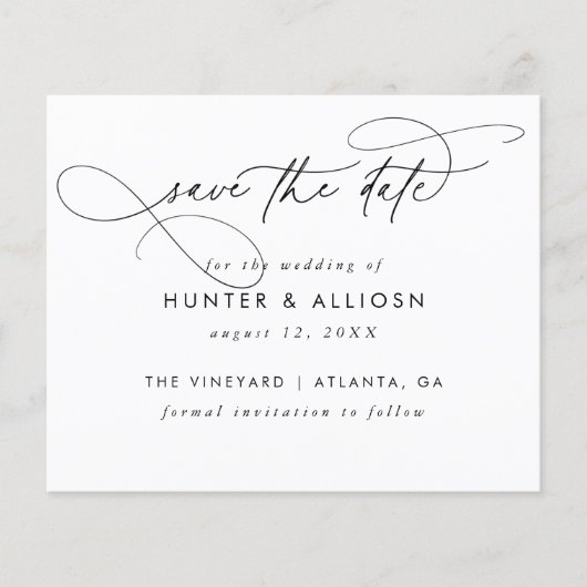 Moderne Script Save the Date (Voorkant)