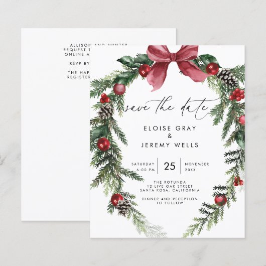 Moderne Script Save the Date (Voorkant / Achterkant)