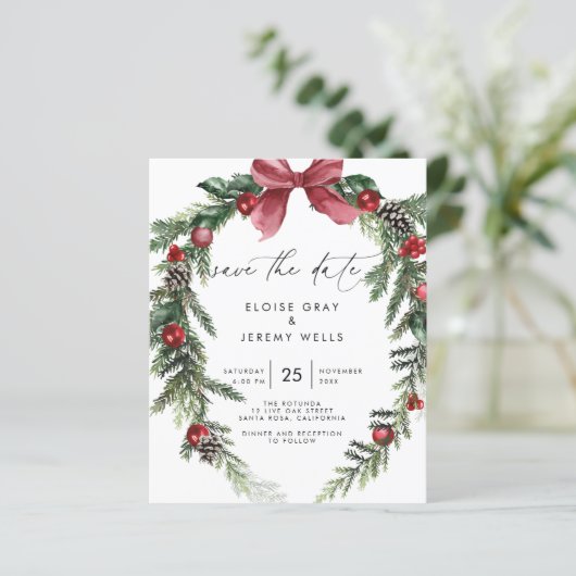 Moderne Script Save the Date (Staand voorkant)