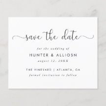 Moderne Script Save The Date | Budget Flyer