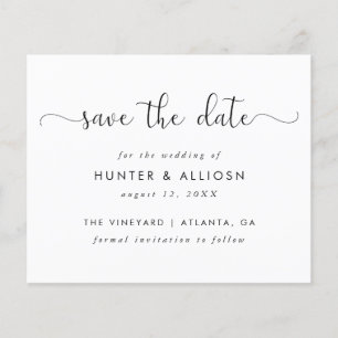 Moderne Script Save The Date   Budget Flyer