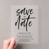 Moderne Script Save the date Frosted Acryl Uitnodigingen (Insitu (Draagbaar))
