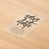 Moderne Script Save the date Frosted Acryl Uitnodigingen (Laagn)