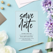 Moderne Script Save the date Frosted Acryl Uitnodigingen (Insitu (Huwelijk))