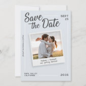 Moderne Script Save the Date Retro Foto Bruiloft (Voorkant)