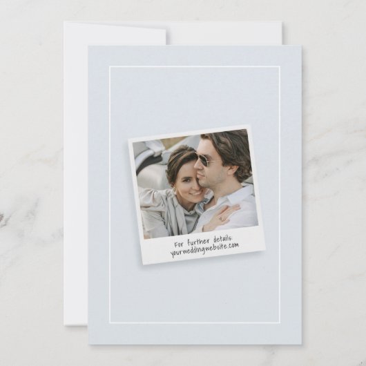 Moderne Script Save the Date Retro Foto Bruiloft (Achterkant)
