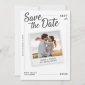 Moderne Script Save the Date Retro Foto Bruiloft (Voorkant)
