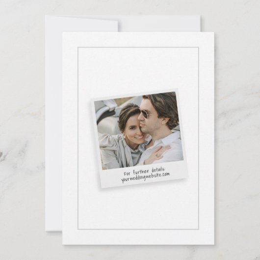 Moderne Script Save the Date Retro Foto Bruiloft (Achterkant)