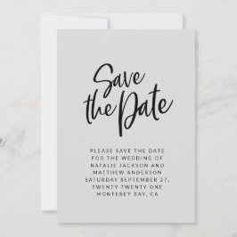 Moderne script save the date trouwkaart