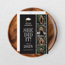 Moderne script senior foto afstudeer zwarte rollet