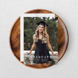Moderne Script Senior Foto Afstudeerfeest Kaart