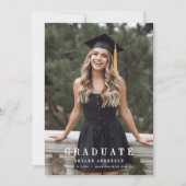 Moderne Script Senior Foto Afstudeerfeest Kaart (Voorkant)