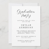 Moderne Script Senior Foto Afstudeerfeest Kaart (Achterkant)