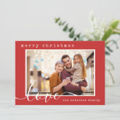 Moderne Script-serie Kerstmis Feestdagenkaart (Staand voorkant)