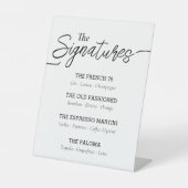 Moderne Script Signature Drankjes Evenement Reclamebord Met Voetstuk (Voorkant)