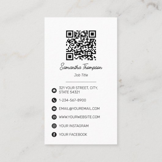 Moderne Script Signature Professionele Fotografie Visitekaartje (Achterkant)