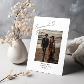 Moderne Script Signature Stijl Foto Bruiloft Save The Date