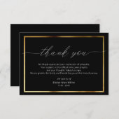 Moderne Script Simpele Condoleance Goud Bedankkaar Bedankkaart (Voorkant / Achterkant)
