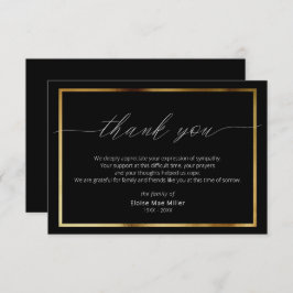 Moderne Script Simpele Condoleance Goud Bedankkaar Bedankkaart
