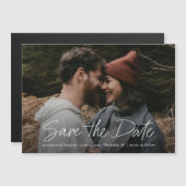 Moderne Script Simpele Foto Bruiloft Bewaar de Dat (Voorkant / Achterkant)