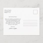 Moderne Script Simpele Foto Bruiloft Dank Je Briefkaart (Achterkant)