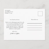 Moderne Script Simpele Foto Huwelijk Bedankt Briefkaart (Achterkant)