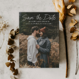 Moderne Script Simpele Trouwfoto  Save The Date