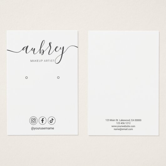 Moderne Script Simple Earning Display Visitekaartje (Voorkant /achterkant)