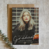Moderne Script Simple Photo Graduparty Kaart