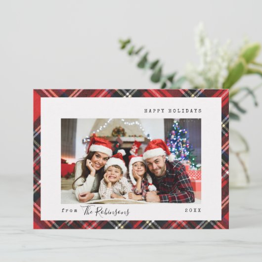 Moderne Script Simple Pset Photo Holiday (Staand voorkant)