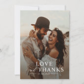 Moderne script Simple Wedding Photo Bedankkaart (Voorkant)