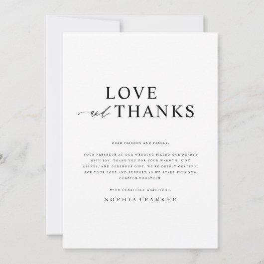 Moderne script Simple Wedding Photo Bedankkaart (Achterkant)