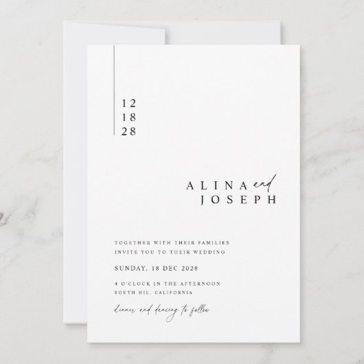 Moderne script Simple Wedding Photo Kaart (Achterkant)