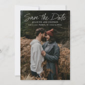 Moderne script Simple Wedding Photo Save The Date (Voorkant)